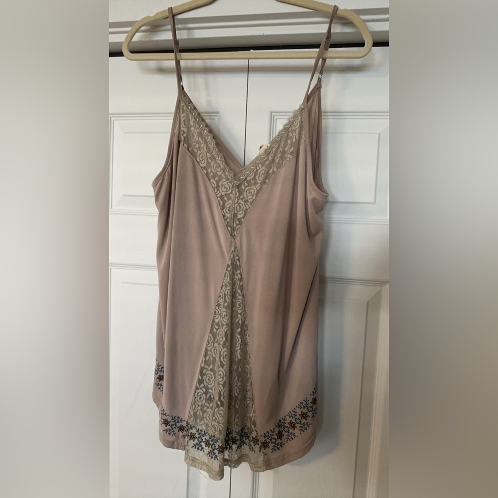 Soft Blush Lace Tunic Tank